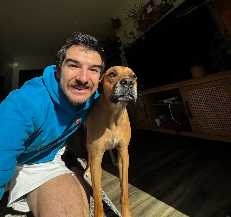 Cannon Lock and his dog, Bean